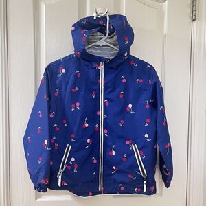 Hanna Andersson Blue Cherry Wind At Your Back Windbreaker Jacket Girls 140 US 10